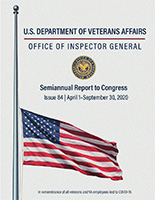 Office of Inspector General Department of Veterans Affairs Semiannual Report to Congress (SAR) April 1–September 30, 2020