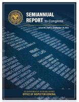 Office of Inspector General, Department of Veterans Affairs, Semiannual Report to Congress (SAR) April 1–September 30, 2022
