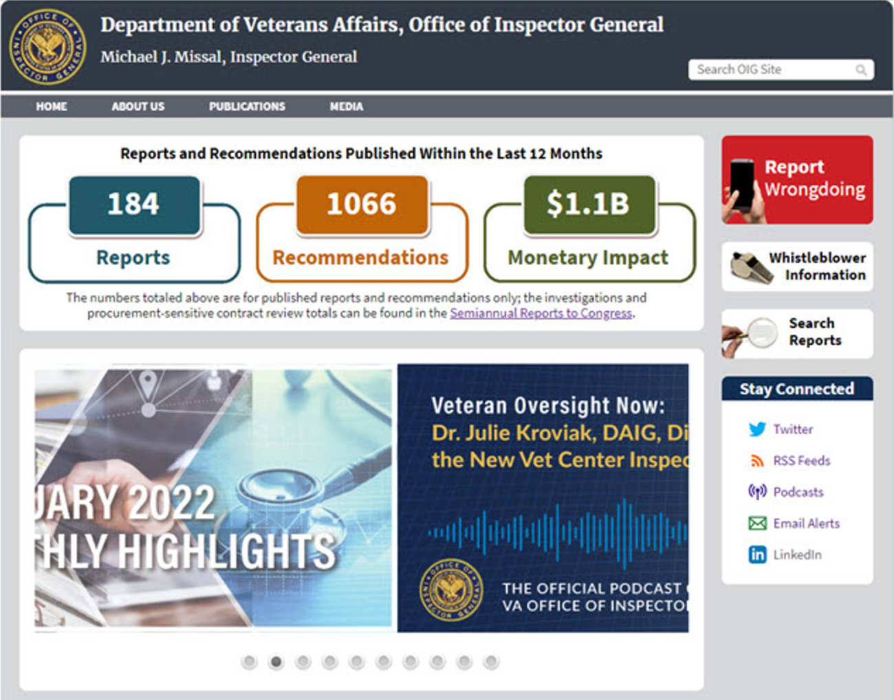 Veterans Affairs Office of Inspector General (VA OIG) Website Redesign